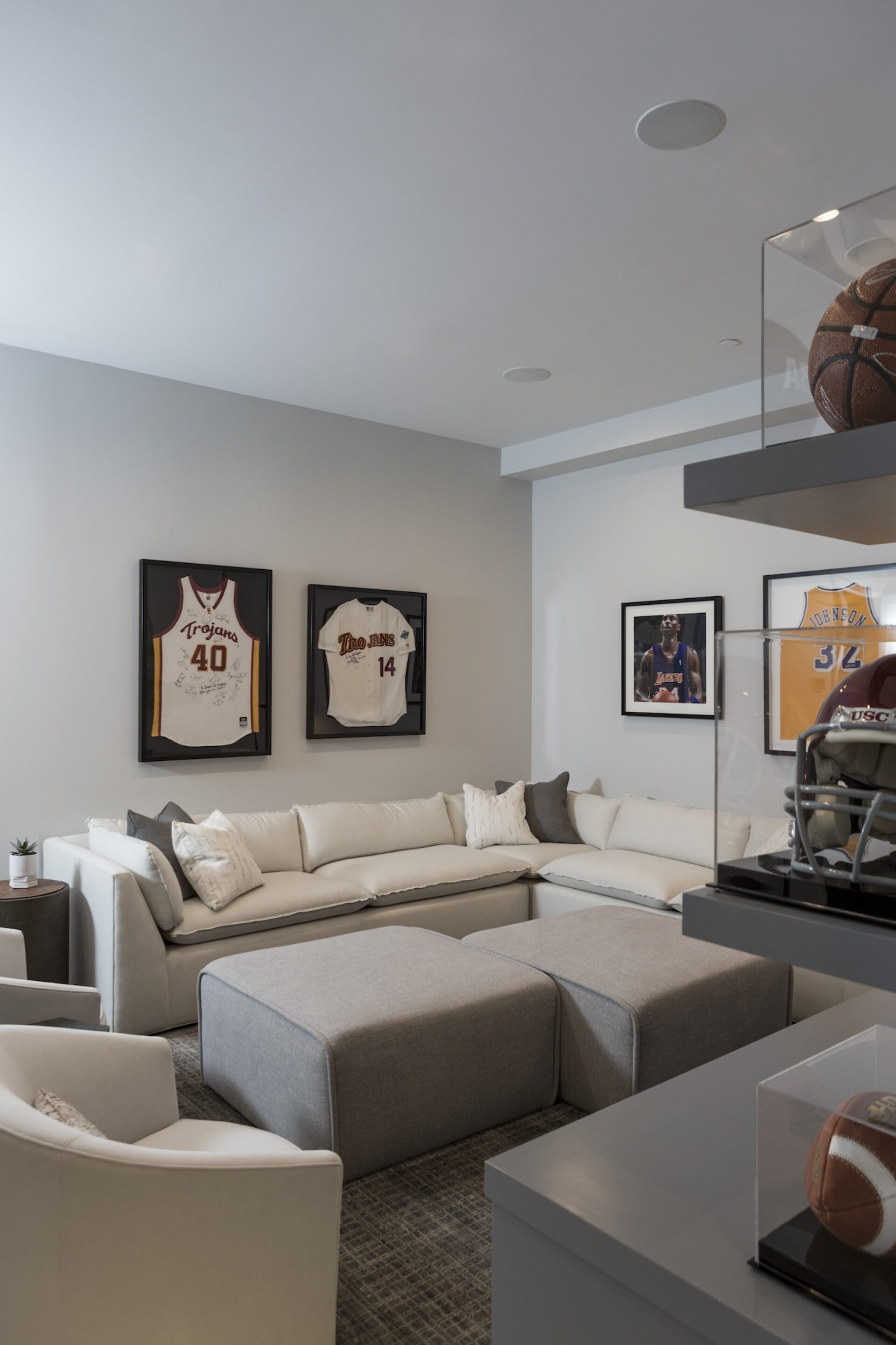 Sports Room Design Framed Jerseys