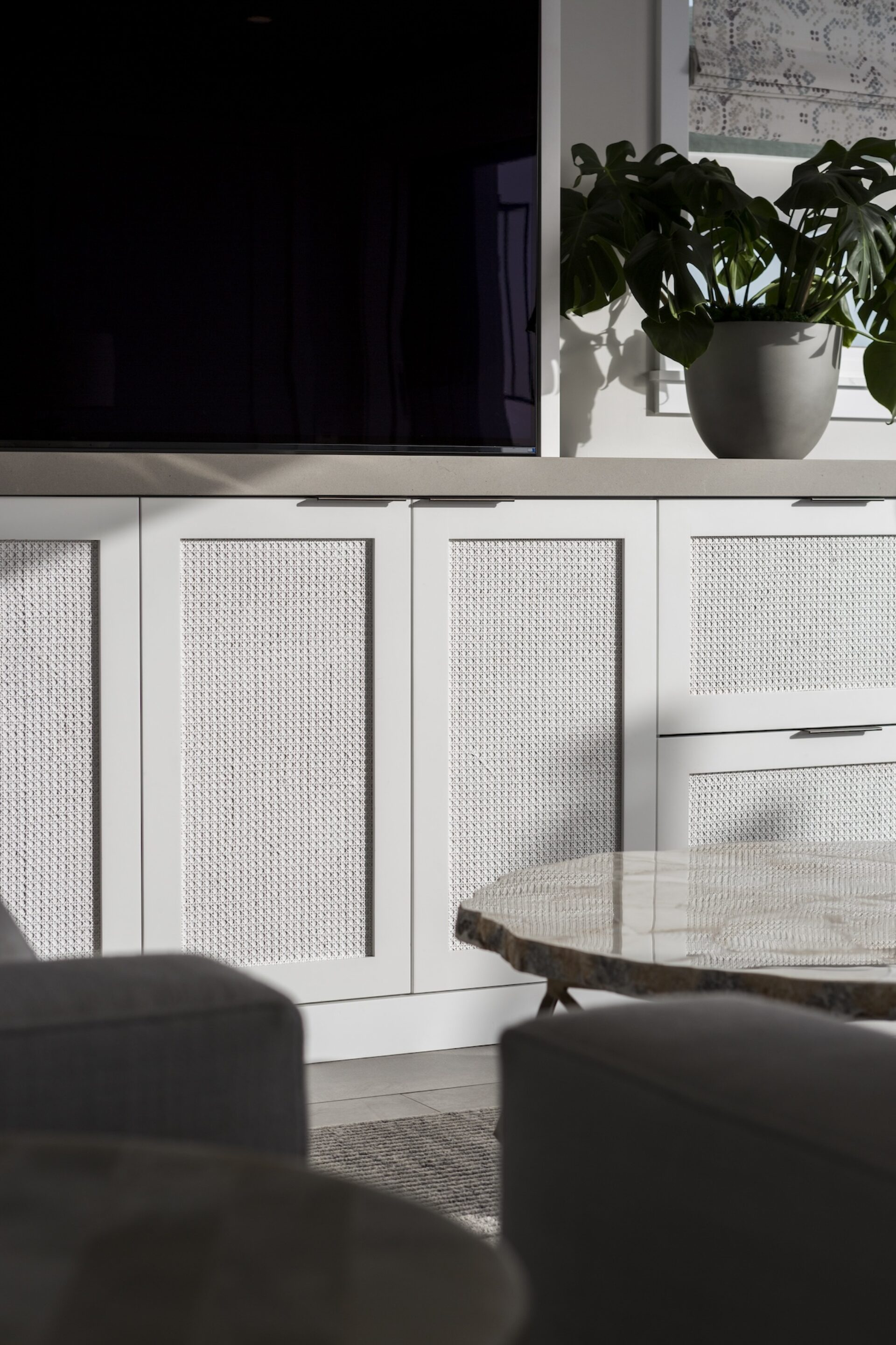Tv Console Detail Gray