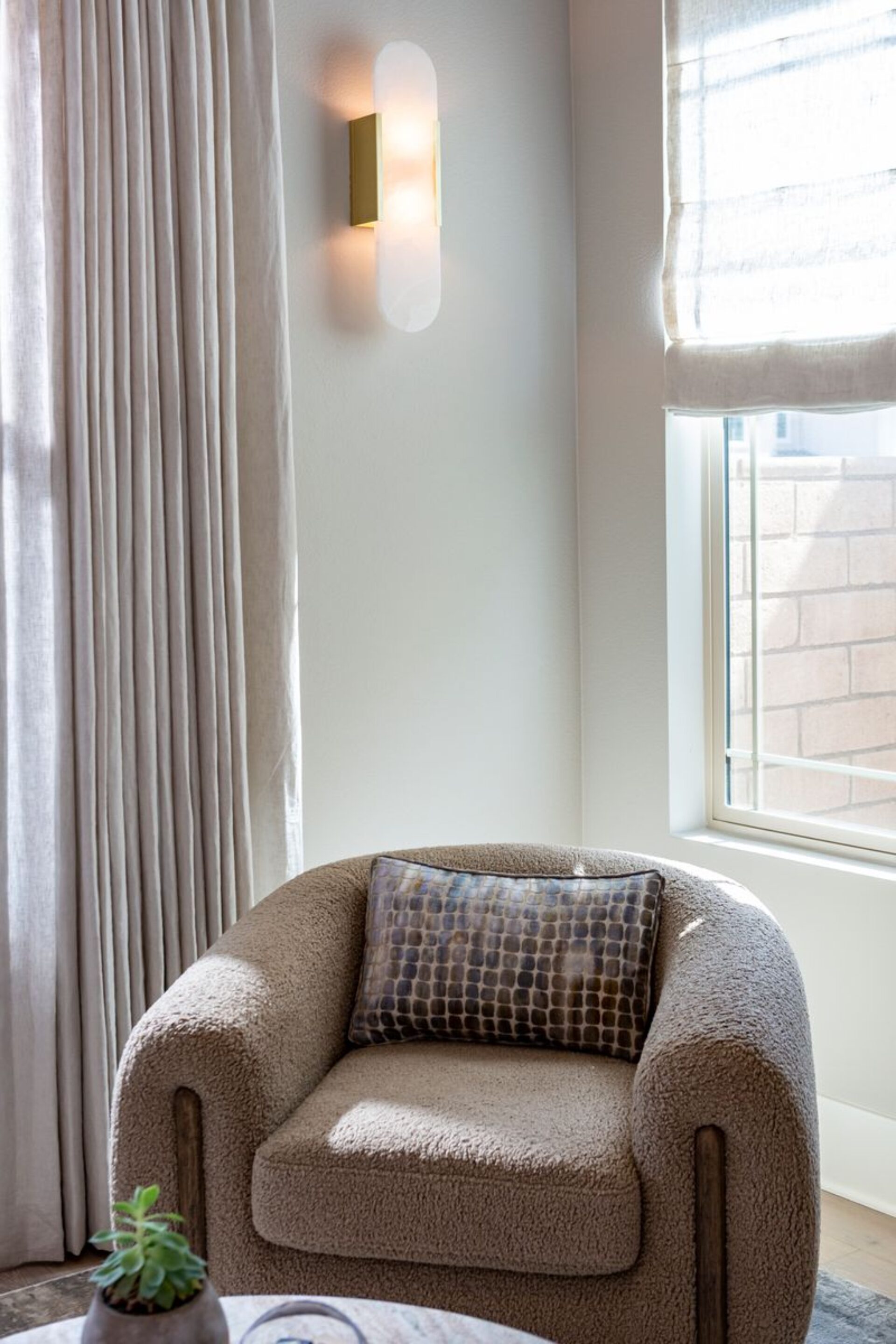 Accent Chair And Wall Sconce Light
