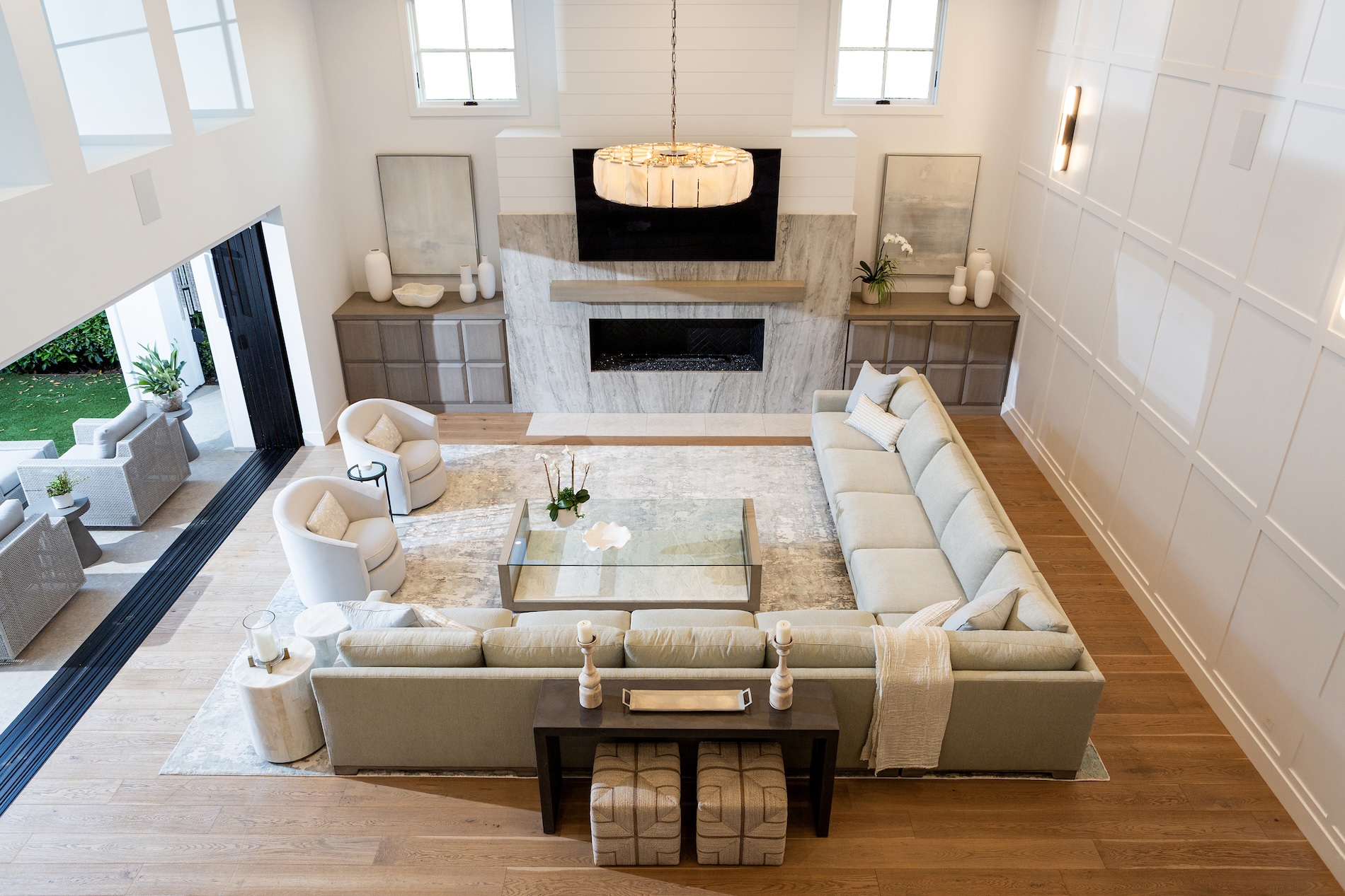 aerial view of living room newport beach ca