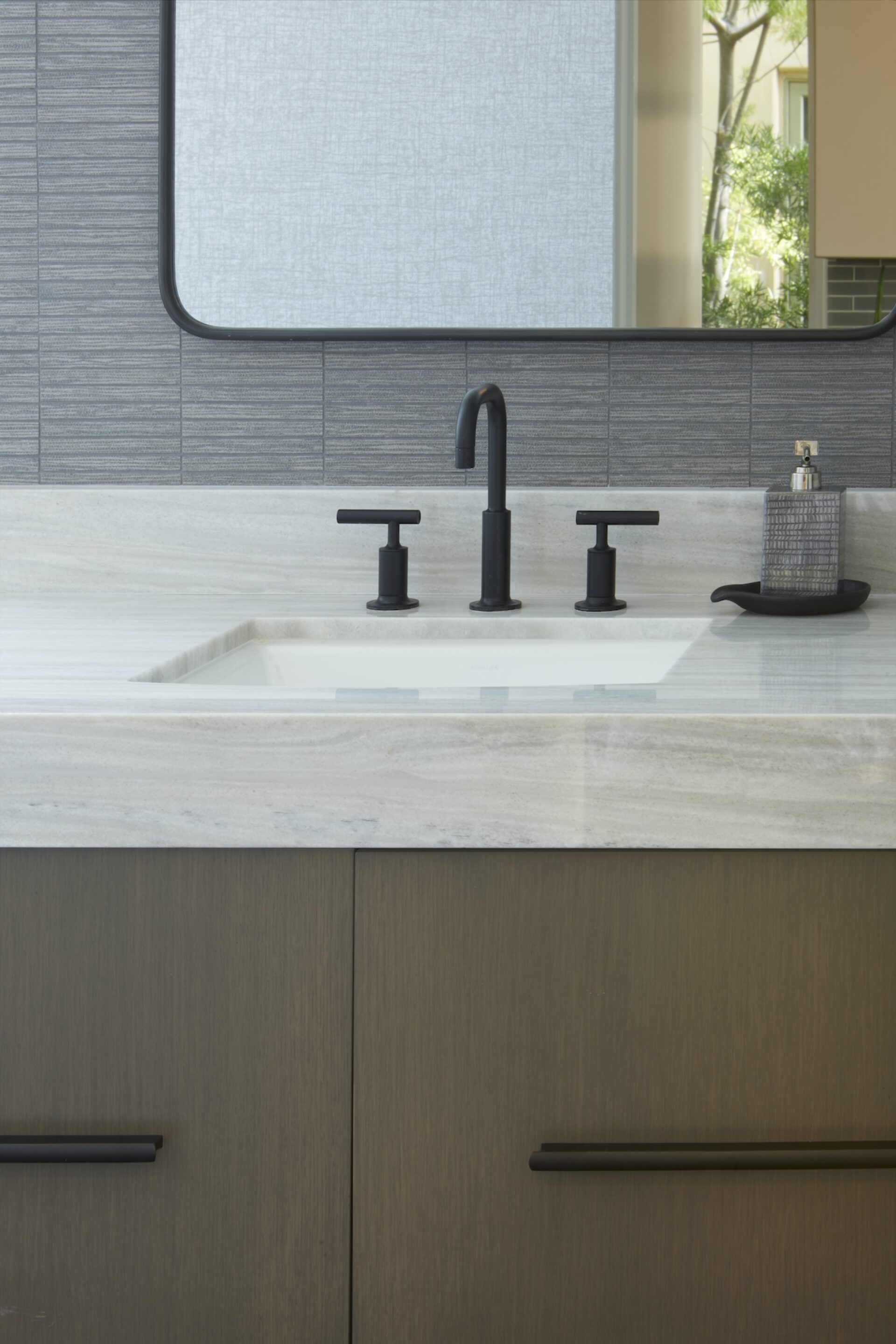 Bathroom Sink Detail Black Faucet