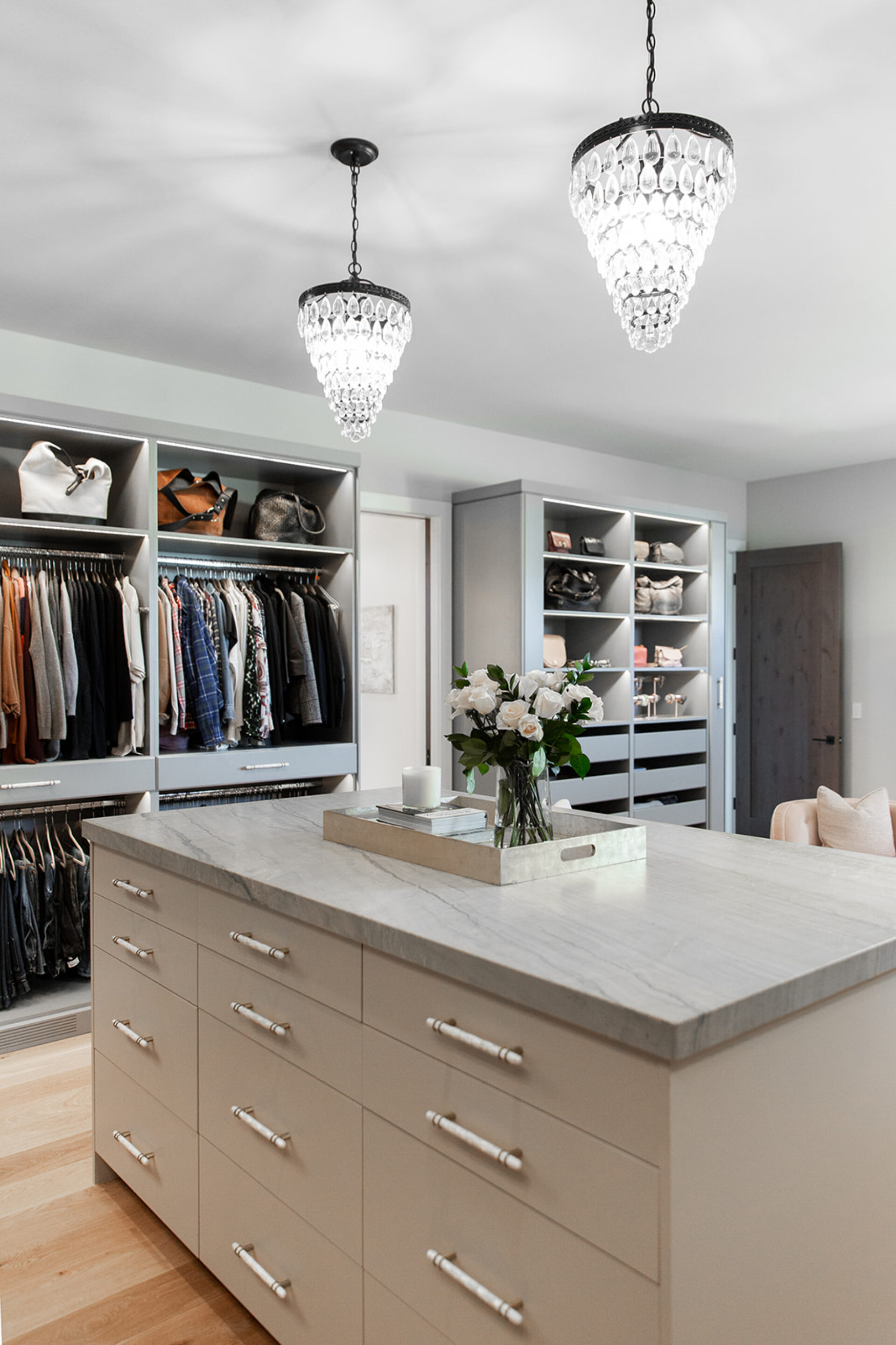 closet design island in center of closet