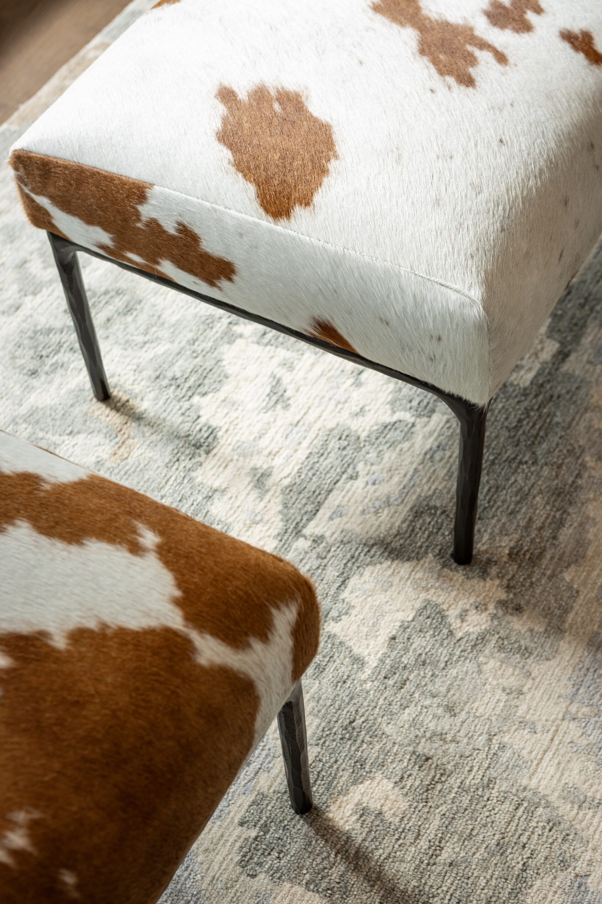 Cow Print Ottoman Stools