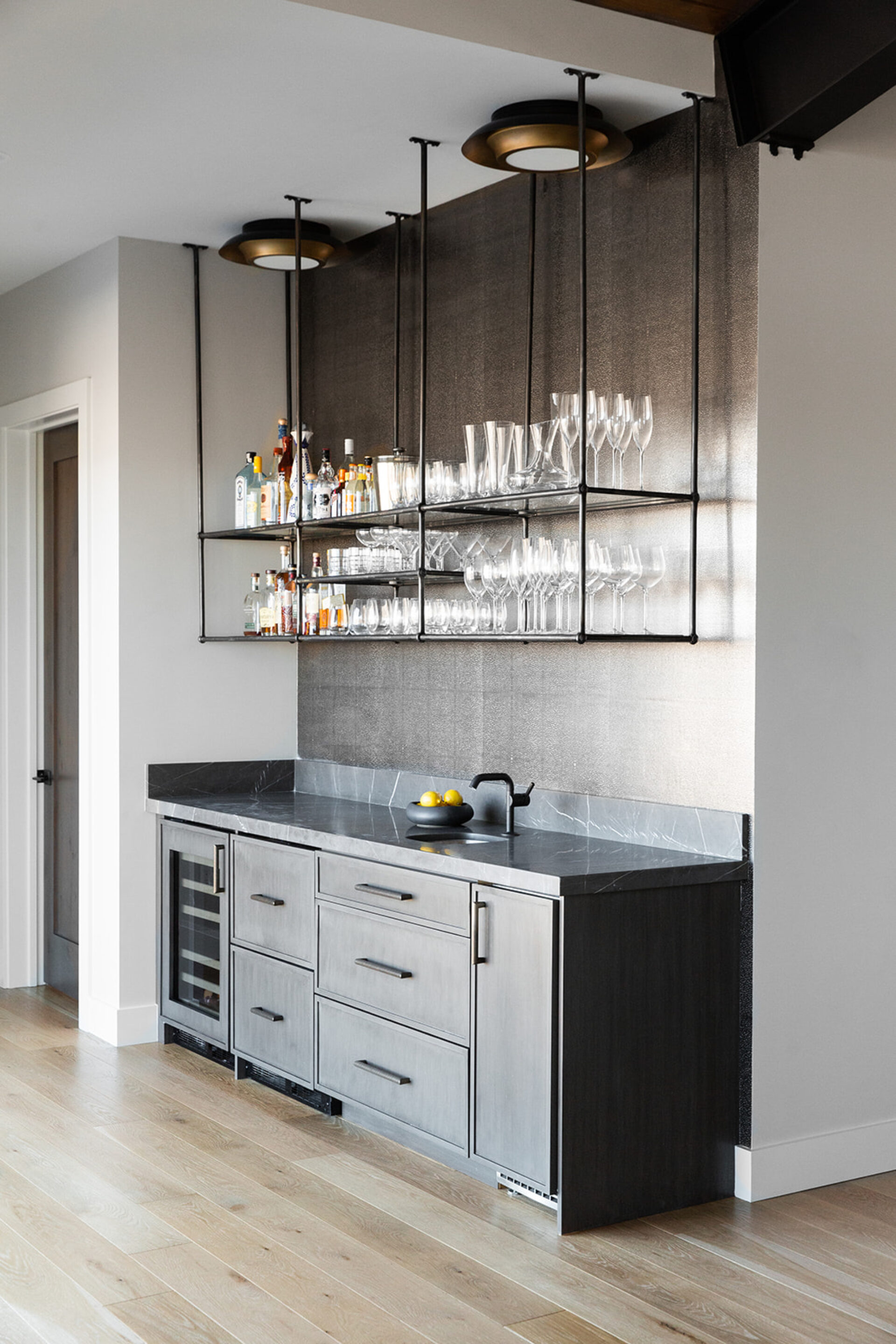 deer valley ut wet bar wine glass storage