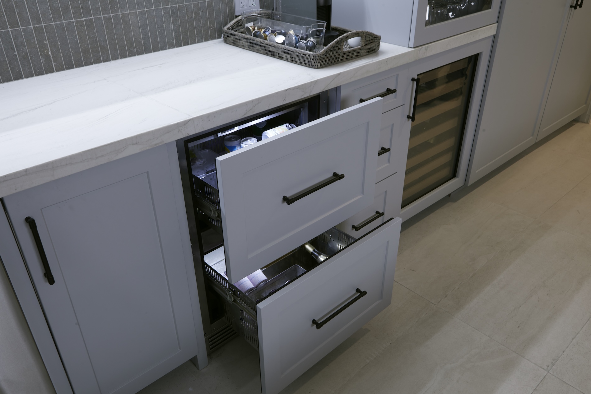 Drink Storage Fridge Drawers Kitchen Design