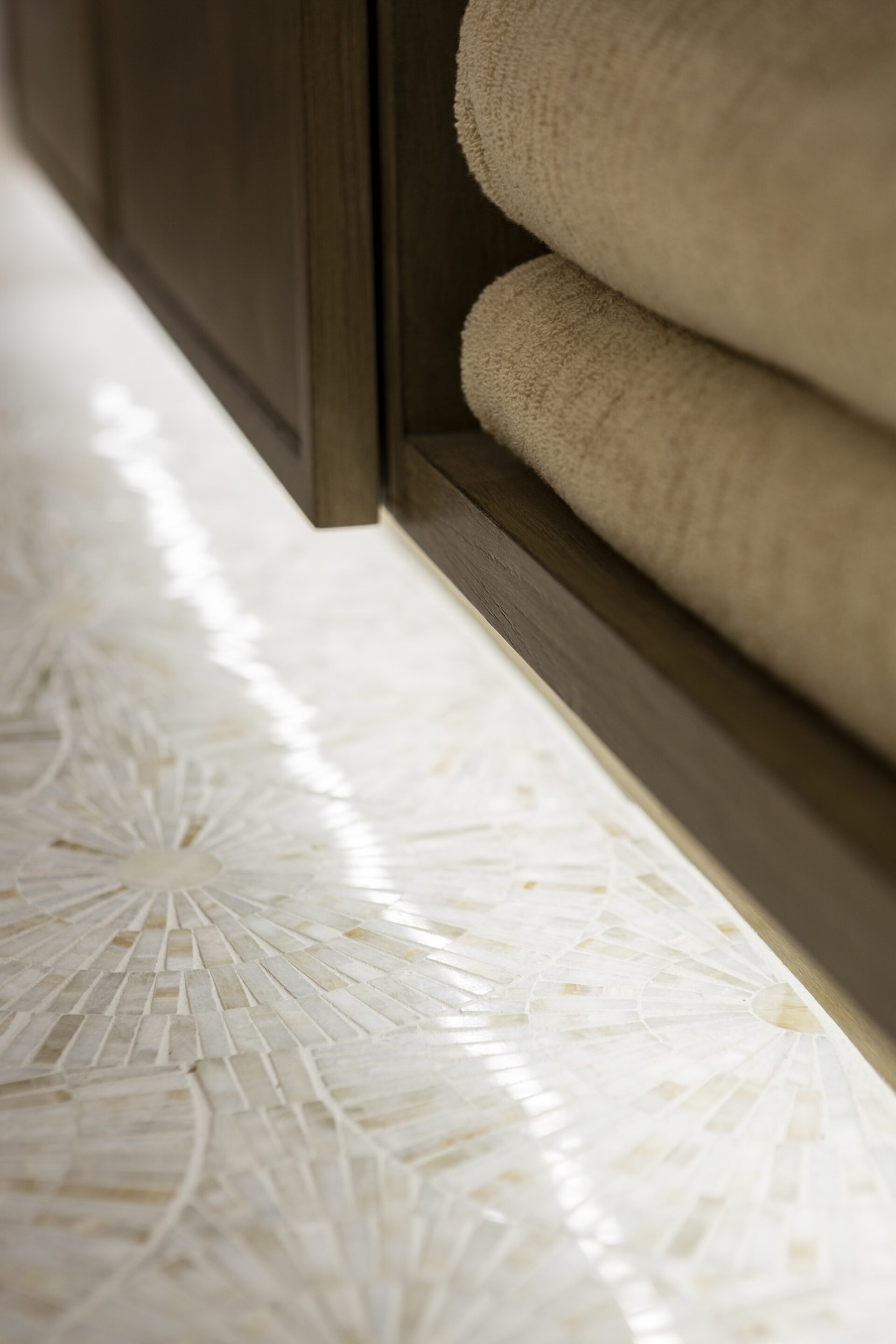 Floor Tile Detail Under Cabinet Lighting