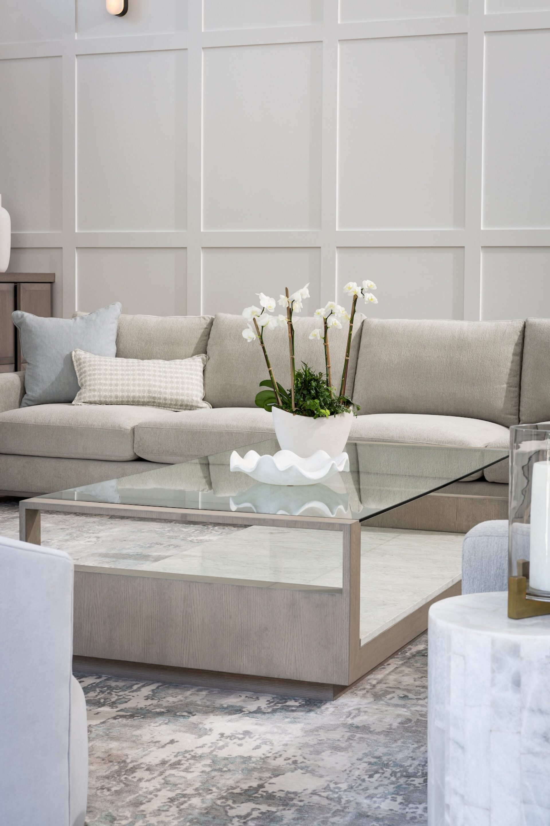 glass top coffee table living room