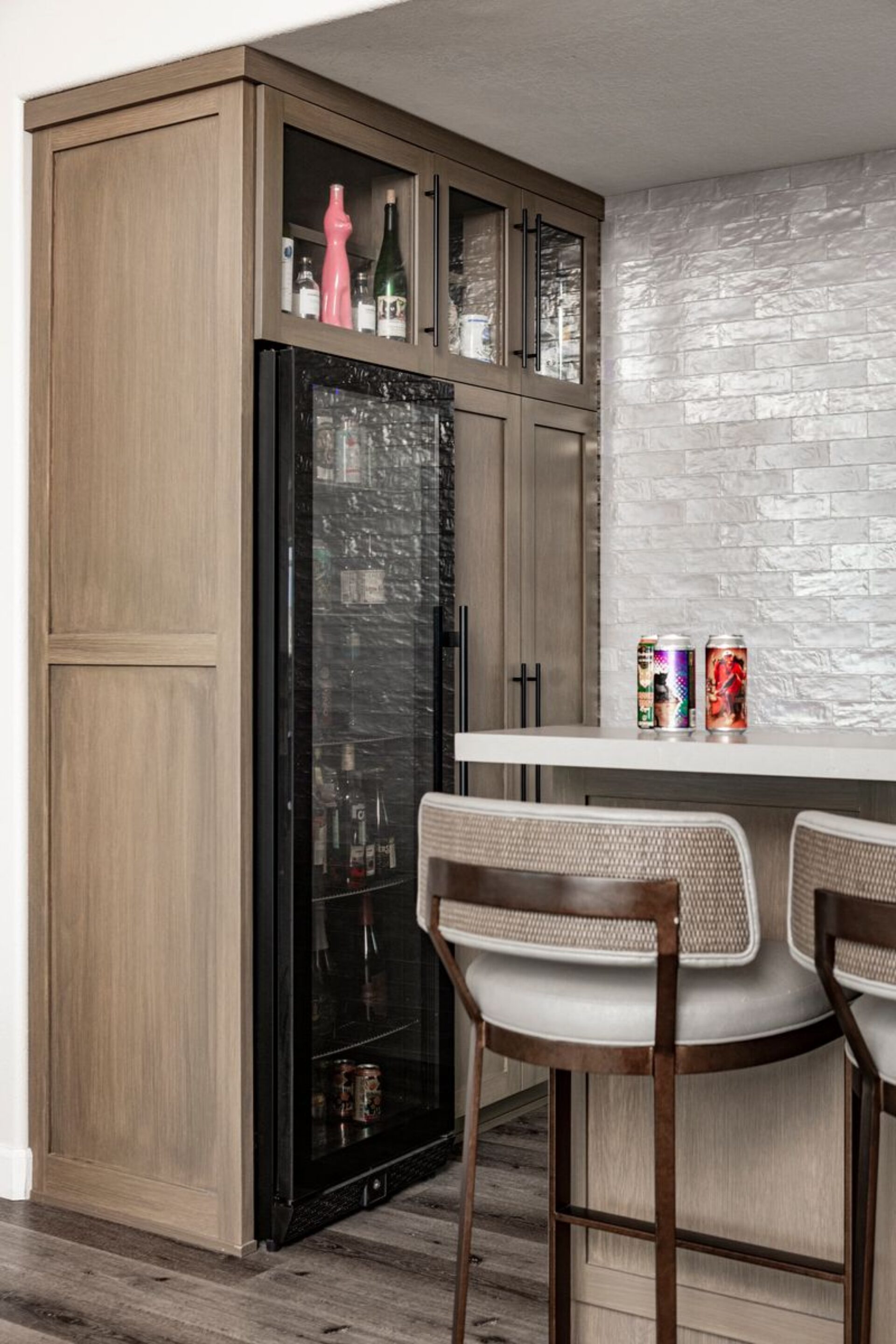 Home Bar Design Wine Fridge Cabinetry