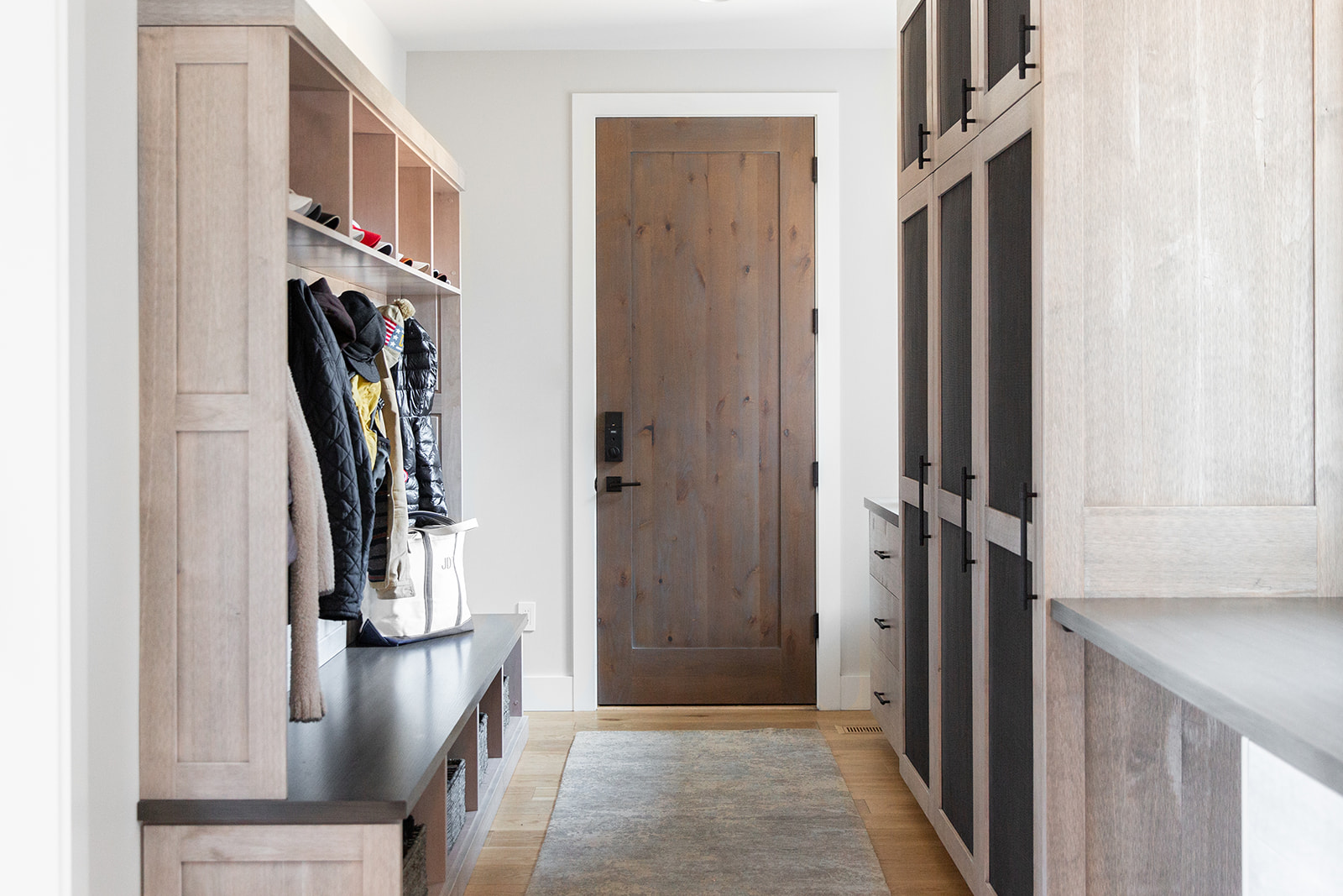 hudson home interior design mudroom storage design