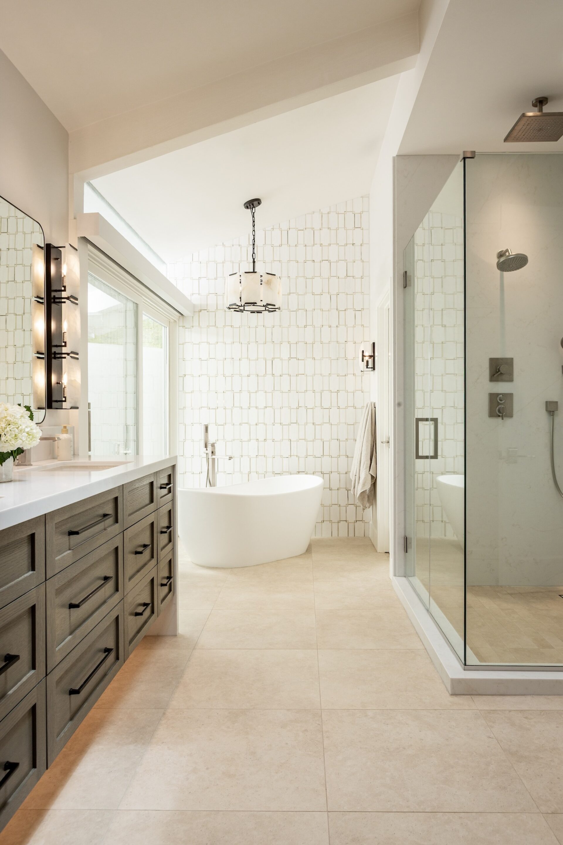 Hudson Home Interior Design Primary Bathroom
