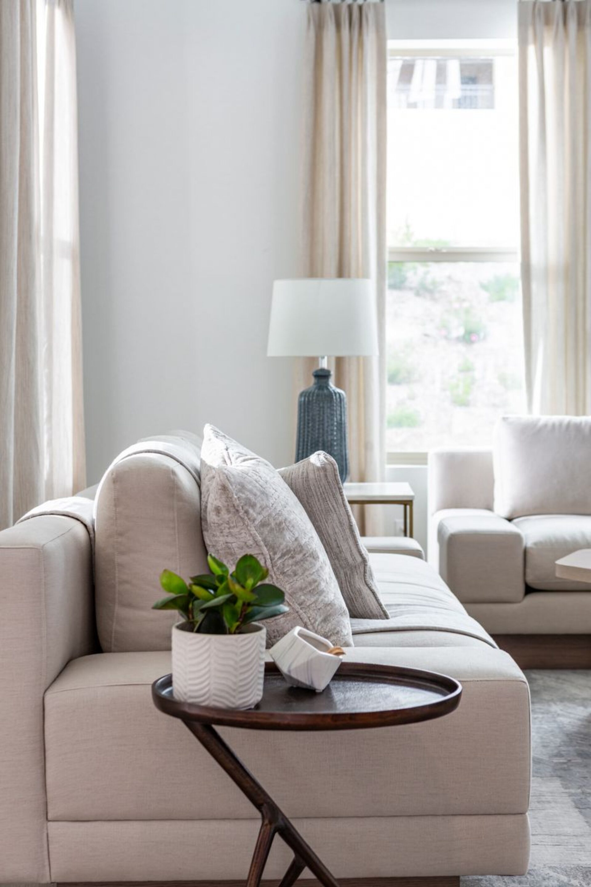 Living Room Small Table Next To Sofa