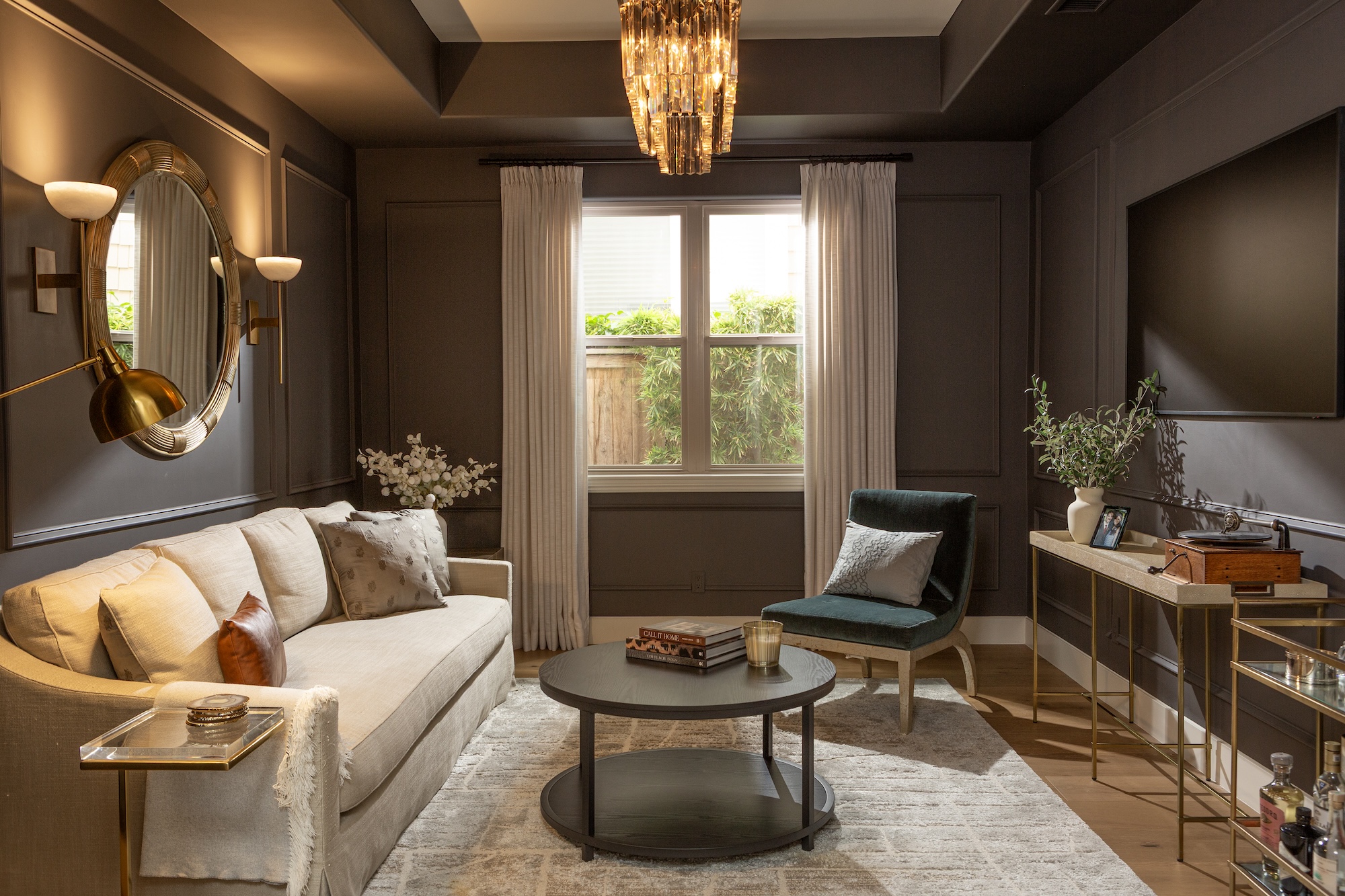 Moody Living Room Design Furnishings Hermosa Beach Ca