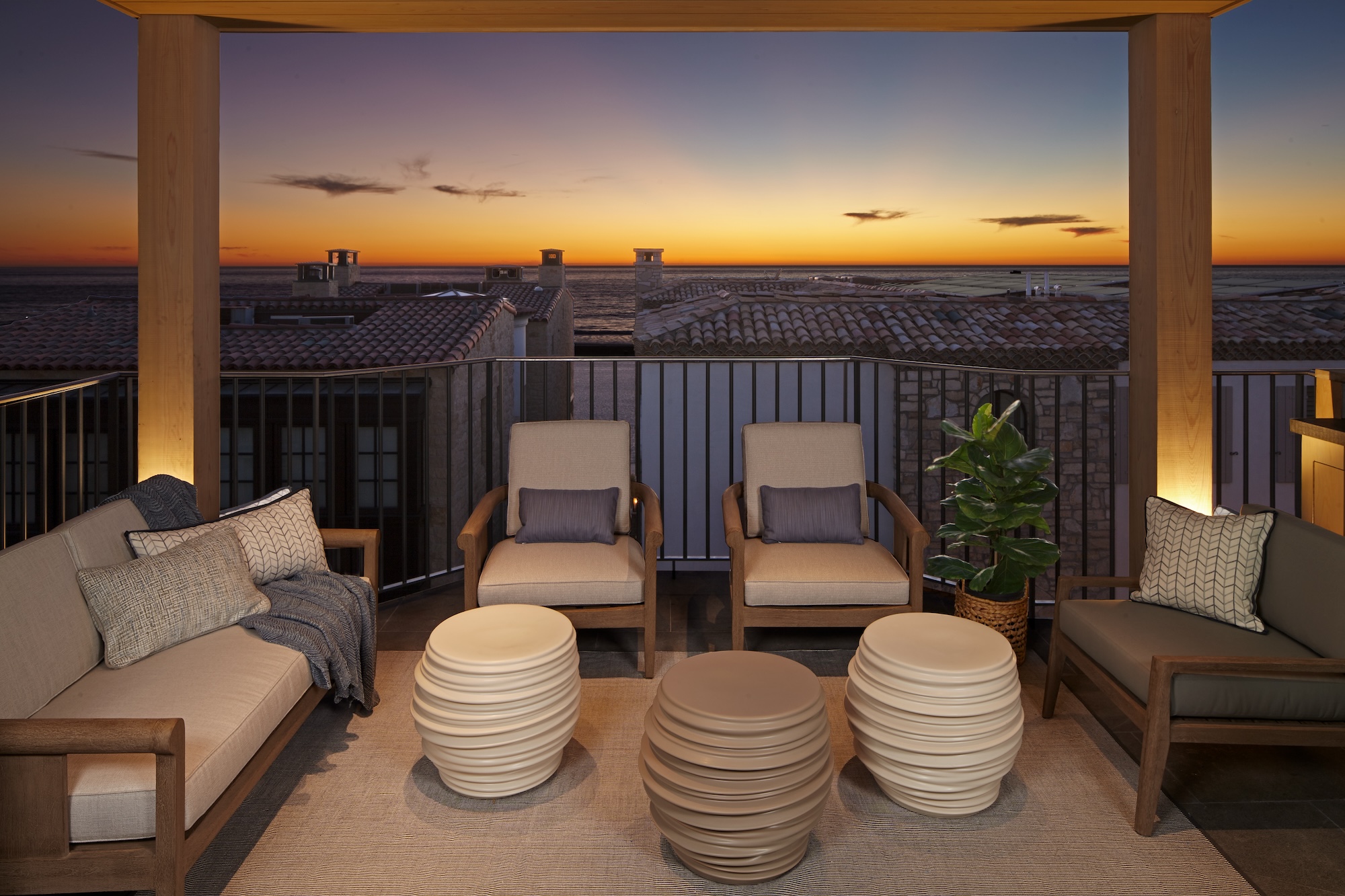 Outdoor Patio Deck Looking Over Ocean Manhattan Beach Ca