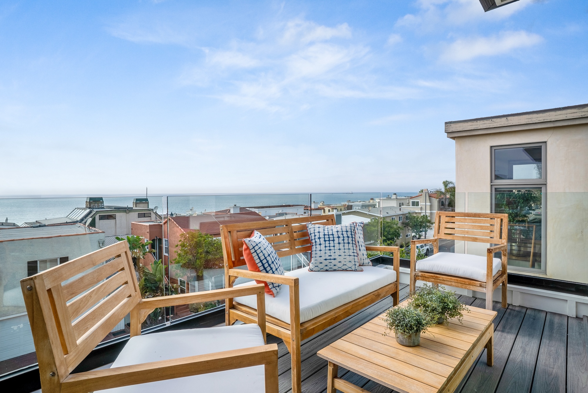 Outdoor Patio Rooftop Deck Looking Over Ocean