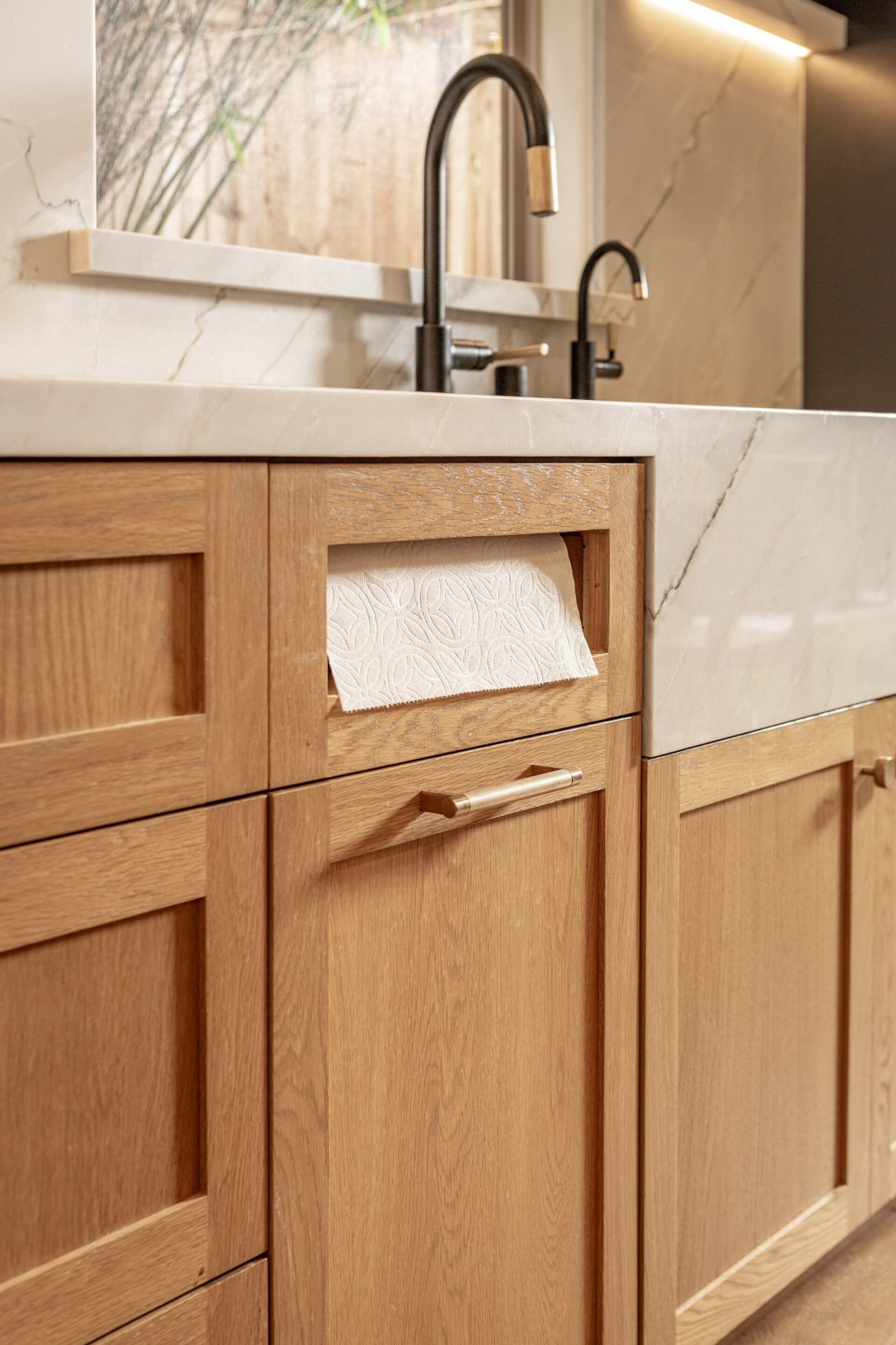 Paper Towel Dispenser On Kitchen Cabinet