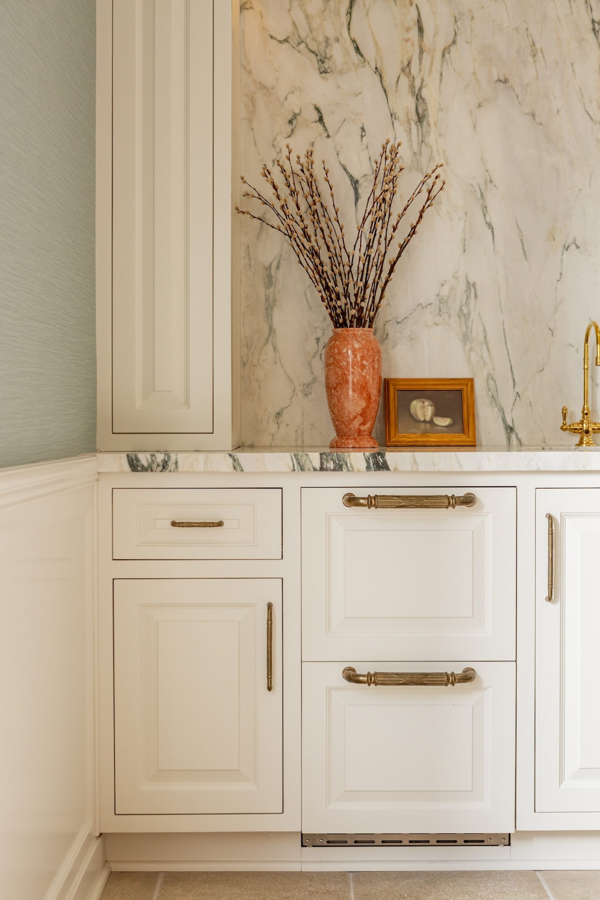 Wet Bar Design Custom Cabinetry Gold Hardware